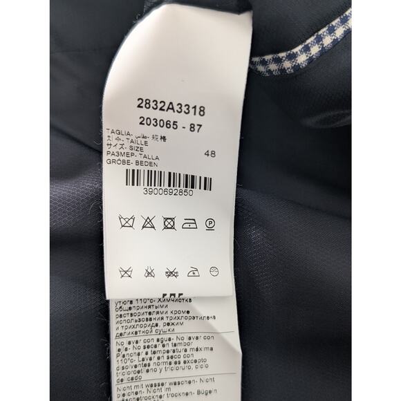 NWT Manuel Ritz Men's Italian Designer Wool Navy White Checked Suit IT 48 US 38 - Picture 7 of 12